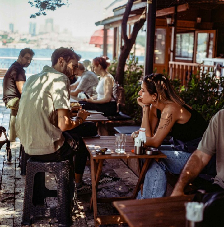 Scenes around the Kuzguncuk port and "Cinaralti" cafe (Under the Sycamore tree). Istanbul, Turkey