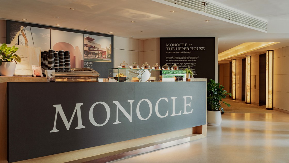 The entrance to the Monocle pop-up at the Upper House in Hong Kong
