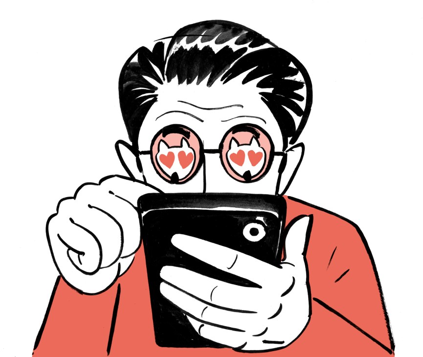business man messaging on line