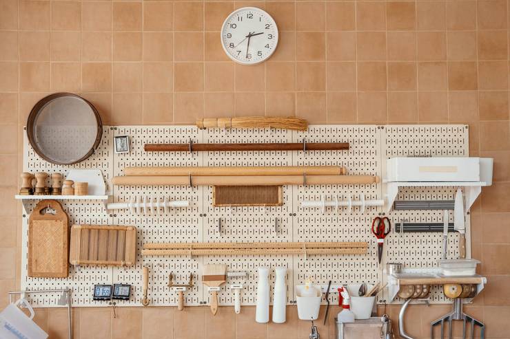 Cooking equipment attached to a wall.