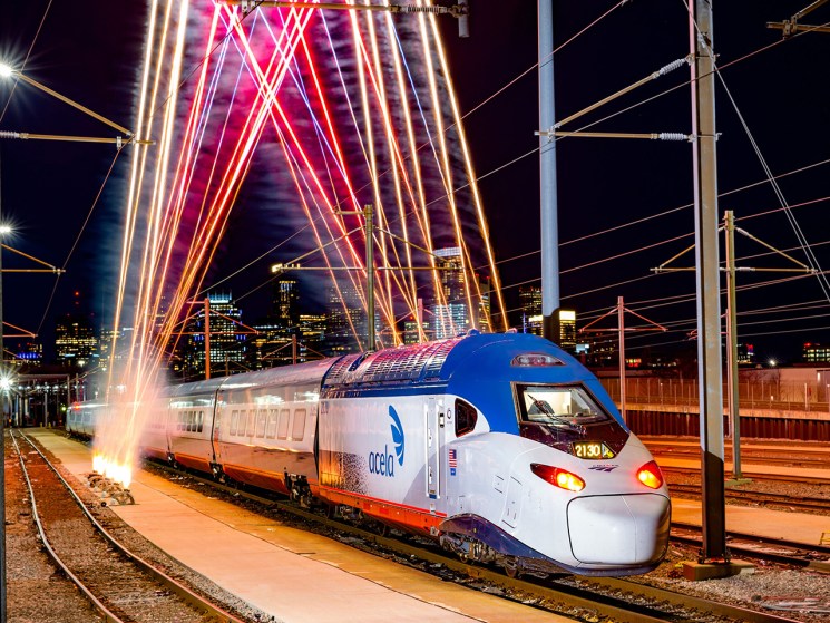 High speed Amtrak train