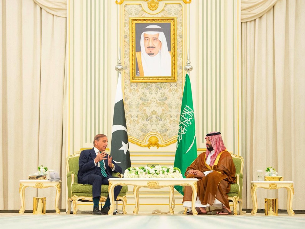 Chain reaction: Pakistan’s prime minister, Shehbaz Sharif, with Saudi Crown Prince Mohammed bin Salman