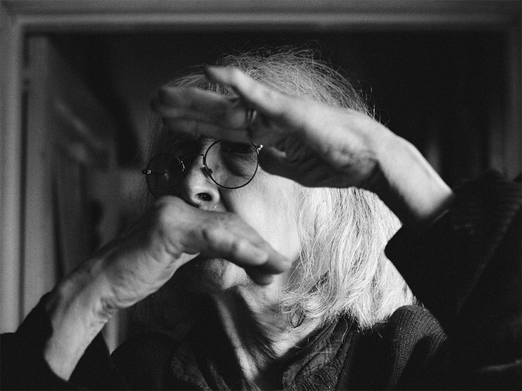 Rose Wylie at her home studio in Faversham