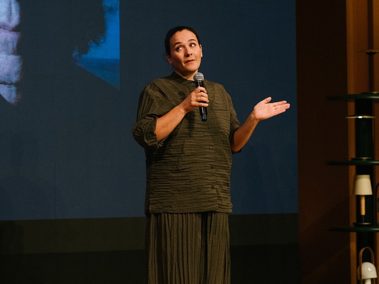 Adriana Domínguez speaks at the Quality of Life conference in Barcelona