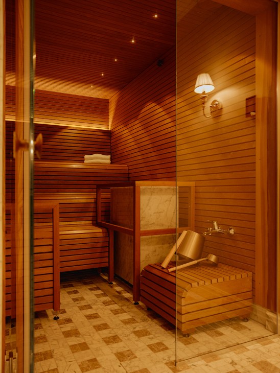 One of three saunas at Kämp, Finland