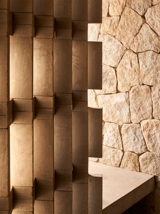 Close-up of a screen that helps to keep the house naturally cool