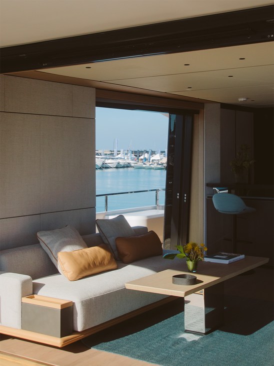 Interior of a luxury boat