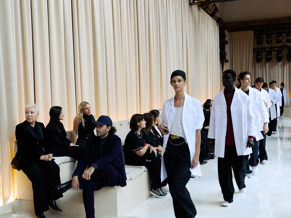 Practice runway at Giorgio Armani’s farewell show at Milan Fashion Week