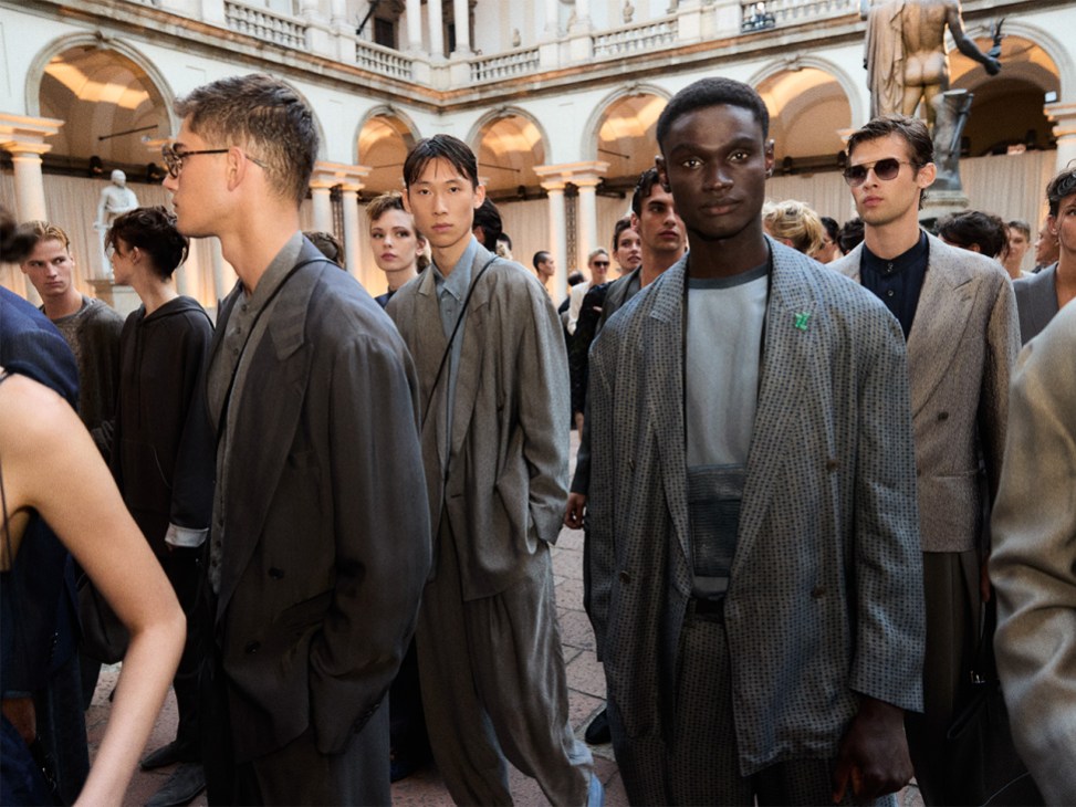 Armani models at Giorgio Armani’s farewell show at Milan Fashion Week