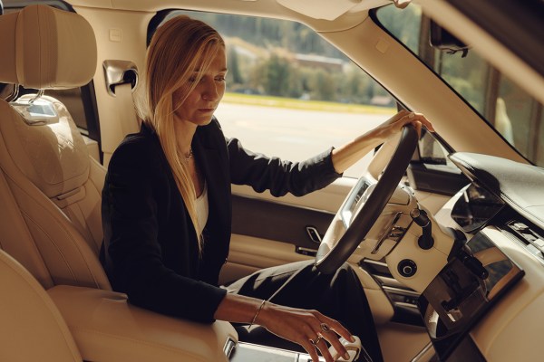 Anna Hogl in a Range Rover
