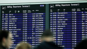 Munich airport departures board