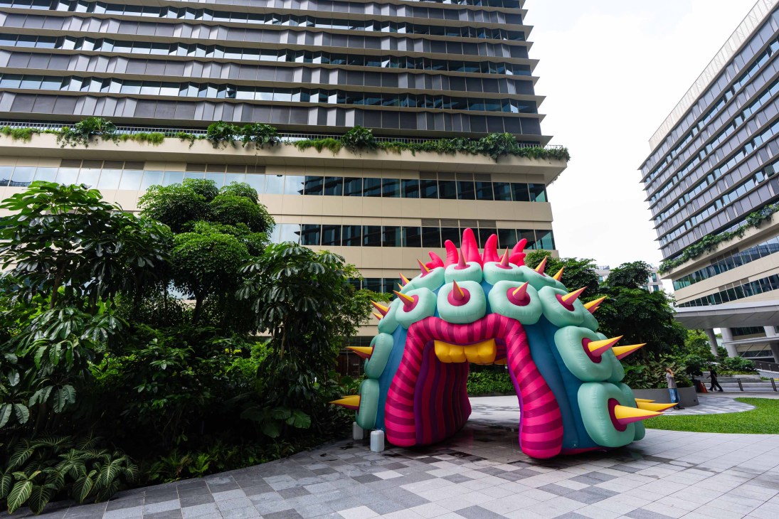 Inflatables titled Strange Terrains at Singapore Science Park