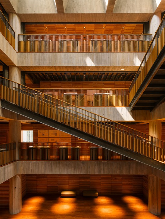 Soaring interior of Kioi Seido