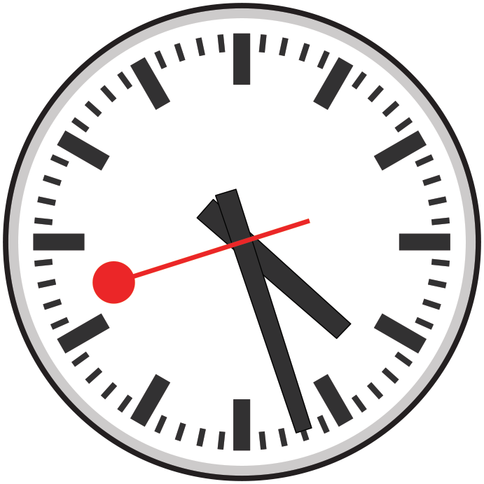 SBB clock by Hans Hilfiker for Mobatime, 1944