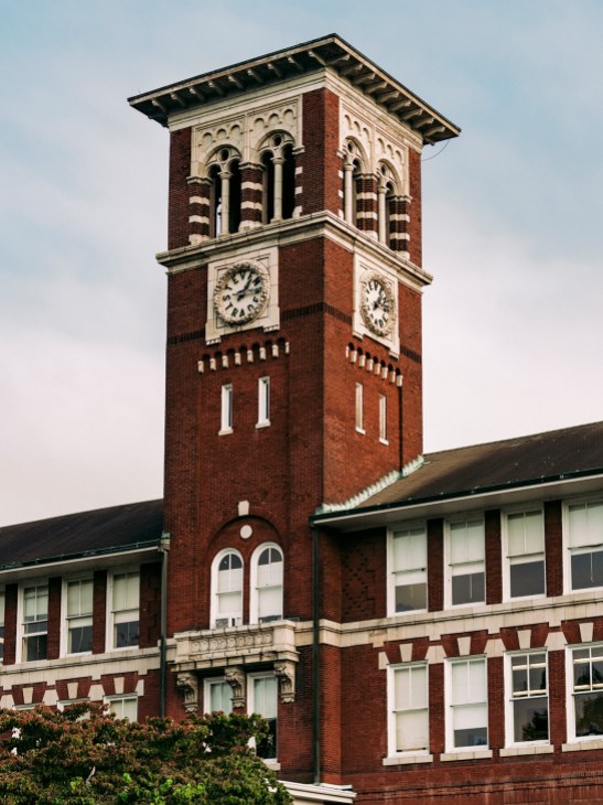 The Mellor Hall clock tower on
the Thaddeus Stevens campus