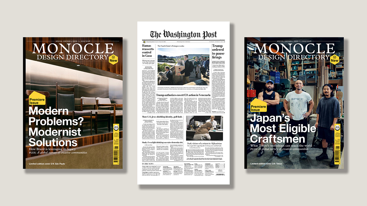 The Washington Post’s executive editor, Matt Murray, and the premiere issue of the Monocle Design Directory