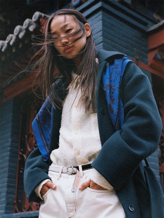 Model stares at camera in A Kind of Guise photoshoot