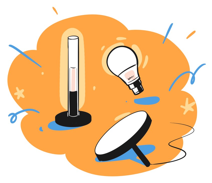 Illustration showing 3 lamps