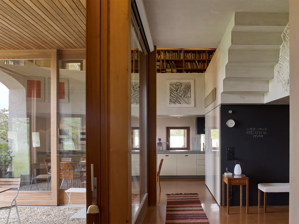 Interior shot of renovated farmhouse deisgned by Brauen Wälchli Architects