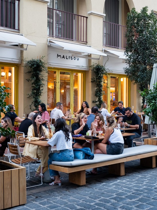 Exterior of Saifi Village’s popular new restaurant Malibou, Beirut