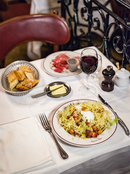 Food from the menu of Chez Georges, Paris