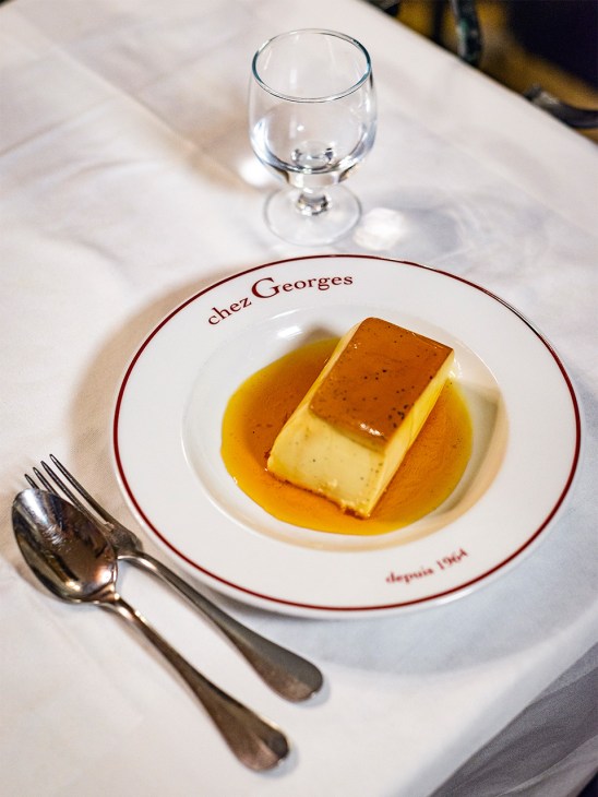 Food from the menu of Chez Georges, Paris