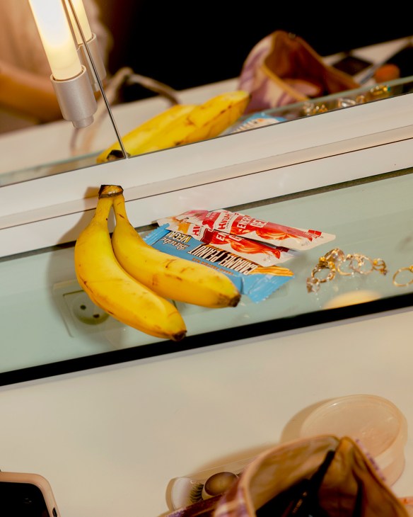 Two bananas in the dressing room backstage