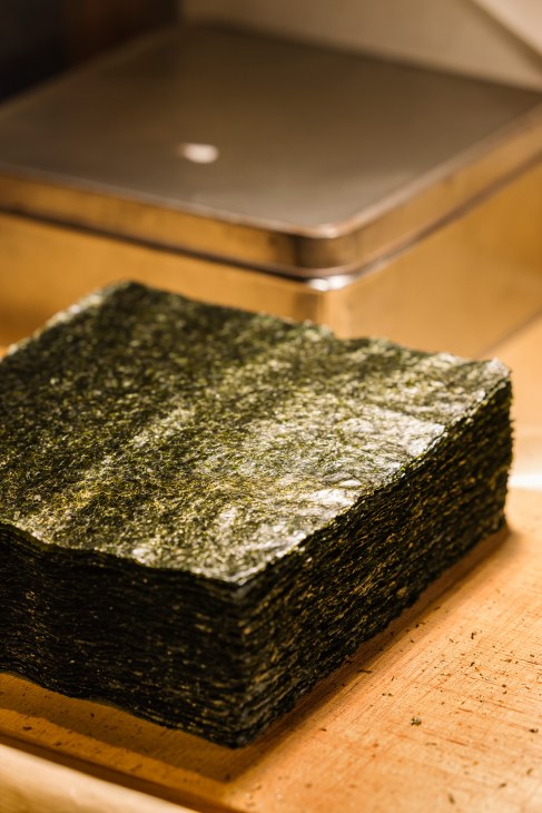 Layers of toasted nori