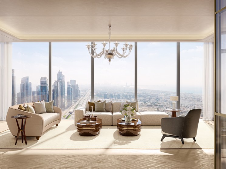 Living room, Mr. C Residences