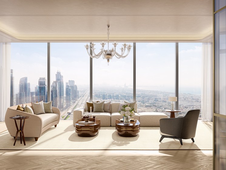 Living room, Mr. C Residences