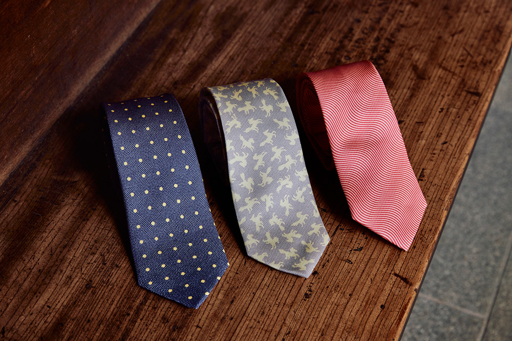 Ties prepared by Hirose Dyeworks
