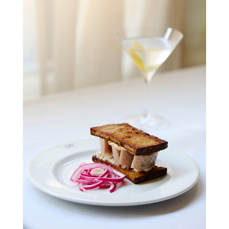 Eel sandwich at Quo Vadis London