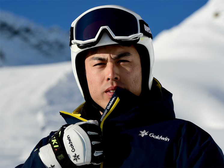Tomoya Ishii in ski gear, looking directly at camera