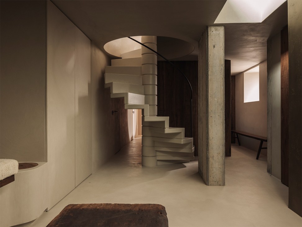 Spiral staircase at House Montagna