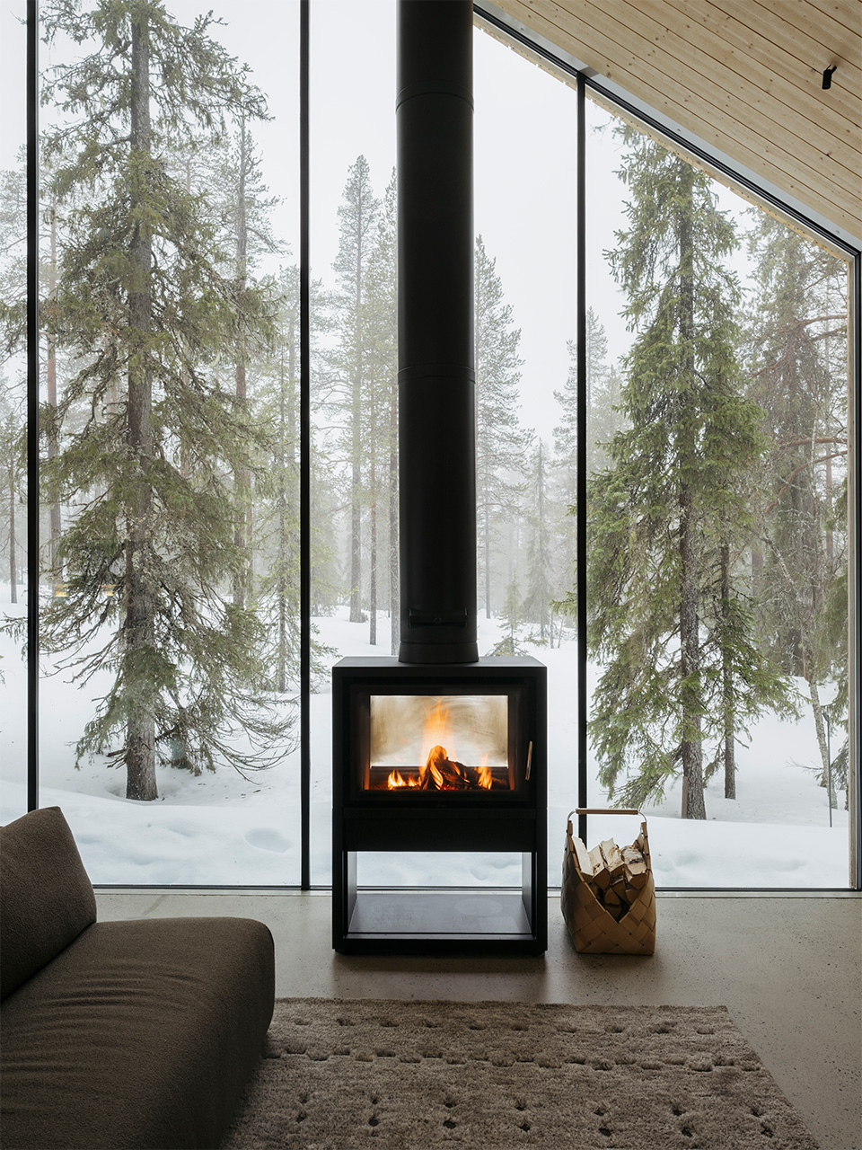 Fire keeps the cold at bay at Villa Housu in Finnish Lapland