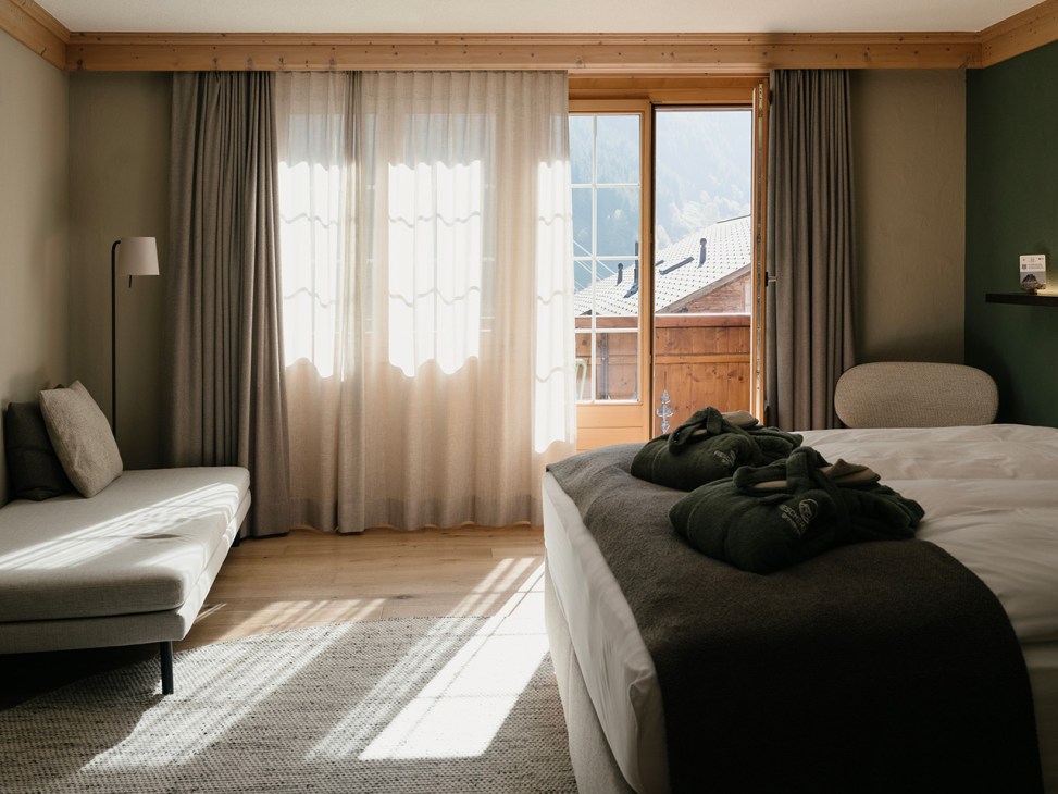 Guest room at Hotel Fiescherblick