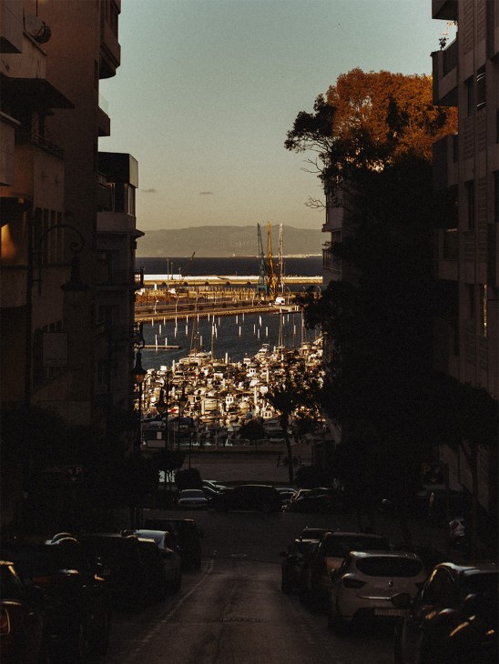 View onto the old port and almost-complete new marina