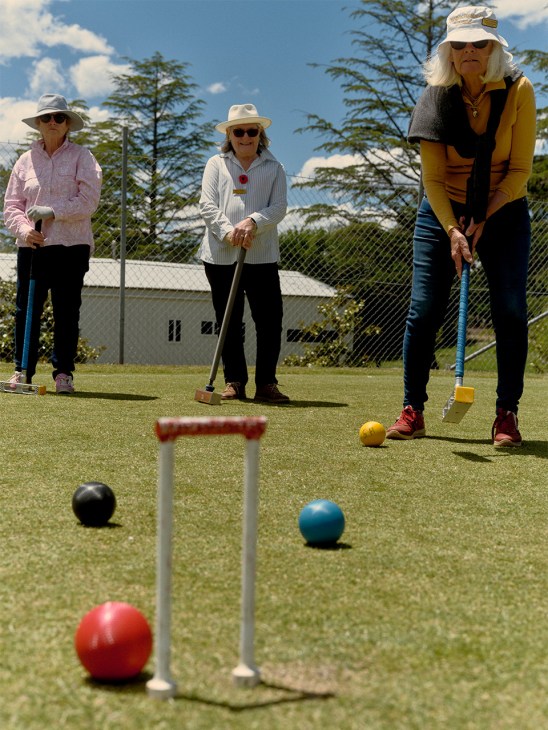 Locals play croquet in Exeter