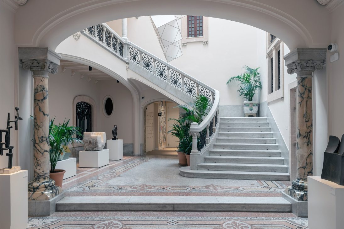 Sweeping staircase inside the Museu Fundacion Juan March, Palma