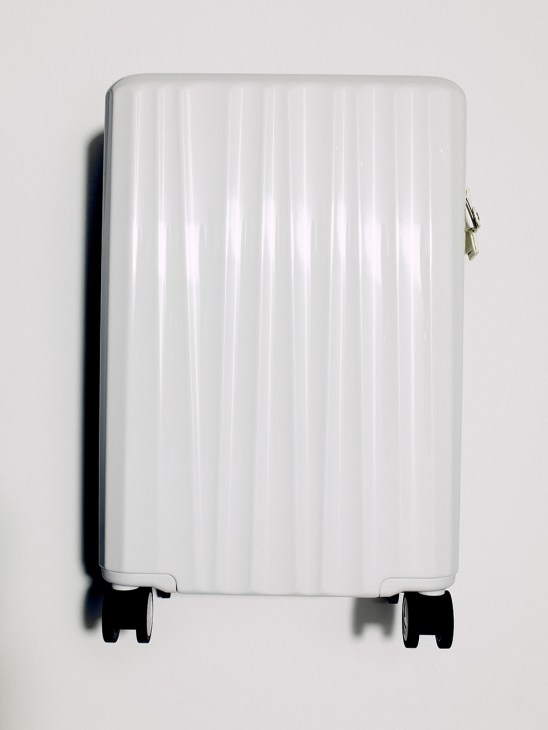 Stockholm brand Nudient’s suitcase in chalk white