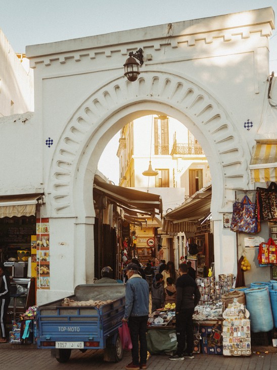 Arch leads into the souk in Tangier