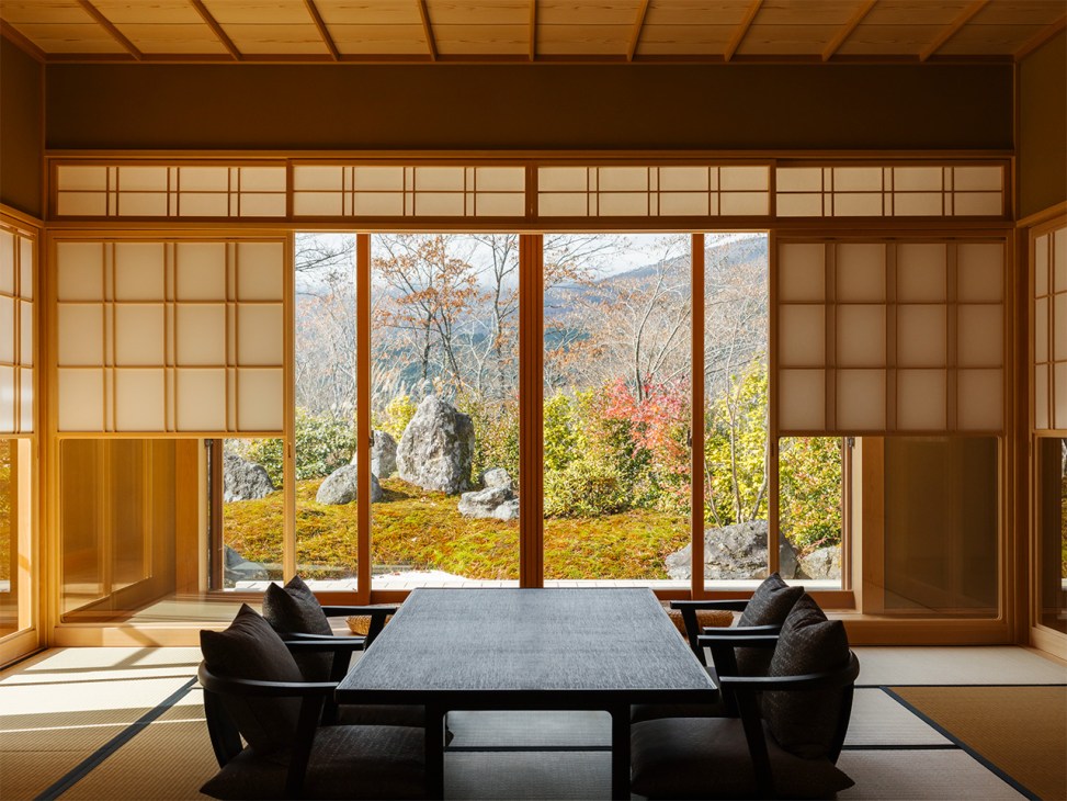 Japanese-style room in one of the three villas