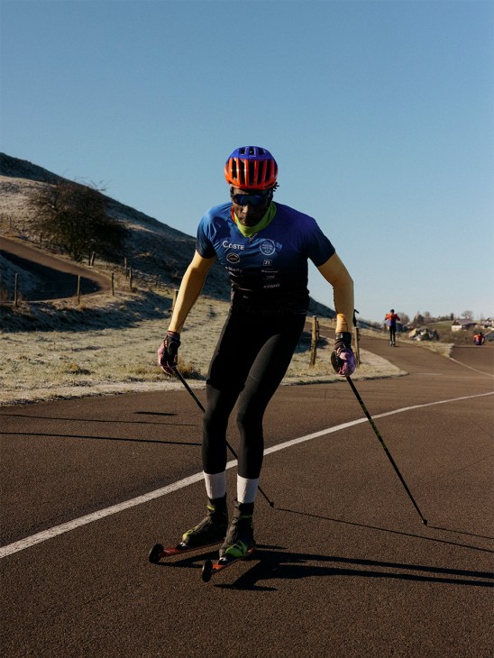 Haiti cross-country skiier Stevenson Savart in action