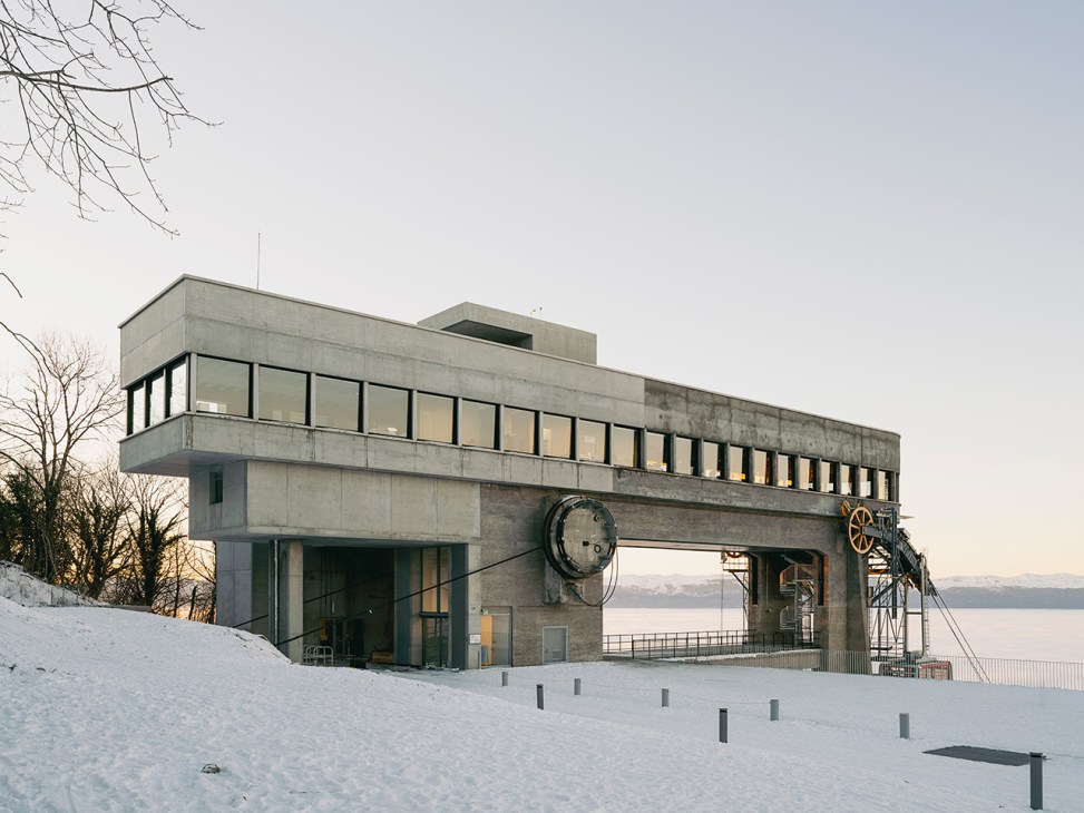 The exposed façades of the building