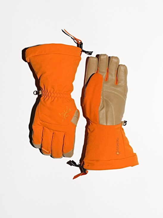 orange gloves by Arc’teryx