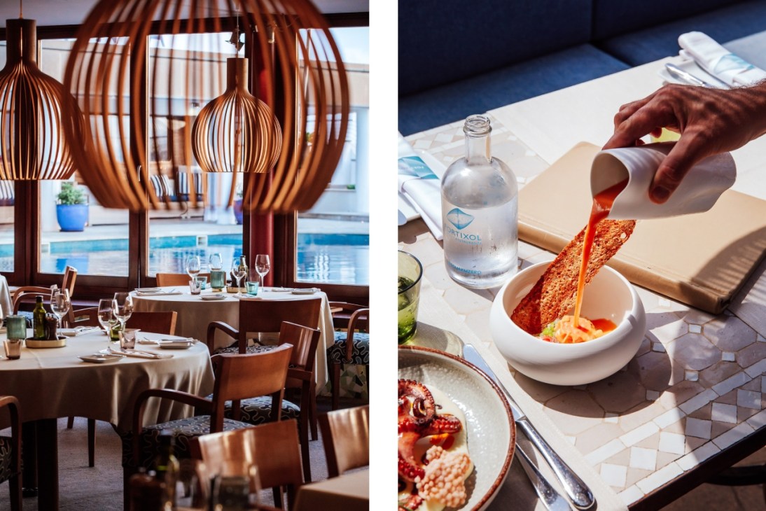 Interior and food served at PORTIXOL restaurant