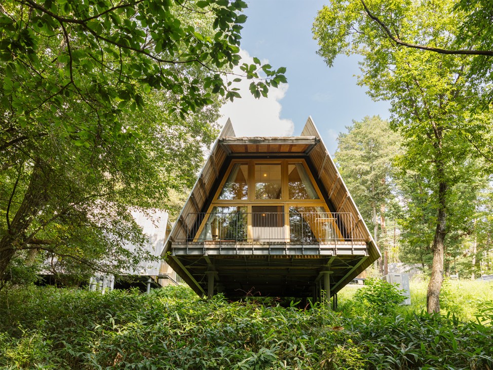 Exterior of Sanu's modular Cabin Bee in Japan