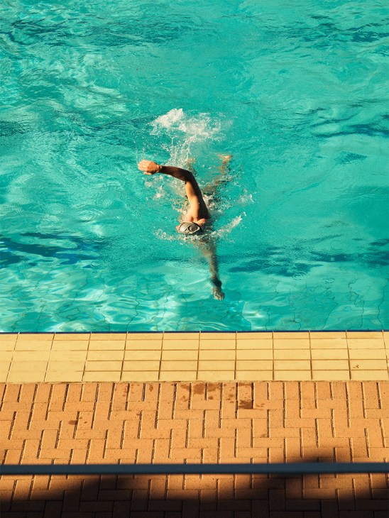 Gouws slicing through the water