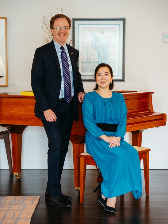 Canadian ambassador Jean-Philippe Linteau
and his wife, Tam Pham