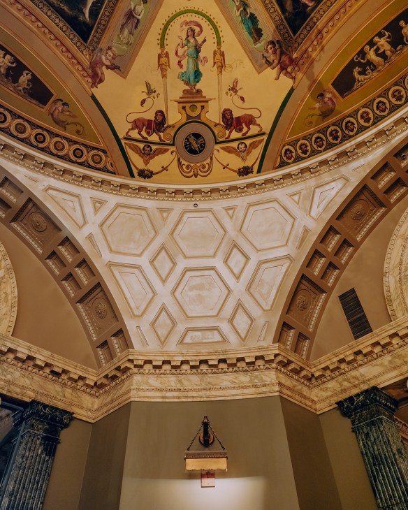 Domed ceiling of the Steinway Hall